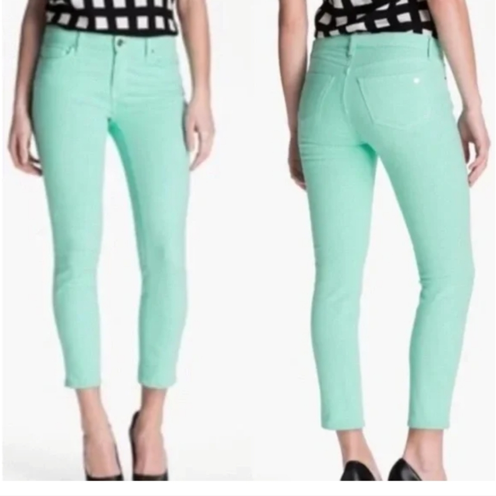 kate spade new york Play Hooky Mint Green Mid-Rise Skinny Crop Jeans Size 30